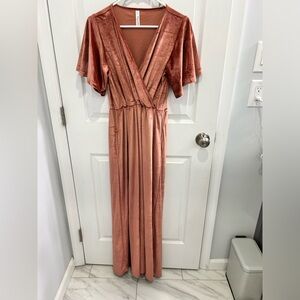 Latched mama pink velvet maxi. M